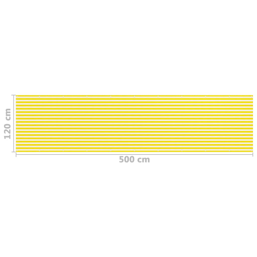 Balkonski zastor žuto-bijeli 120 x 500 cm HDPE