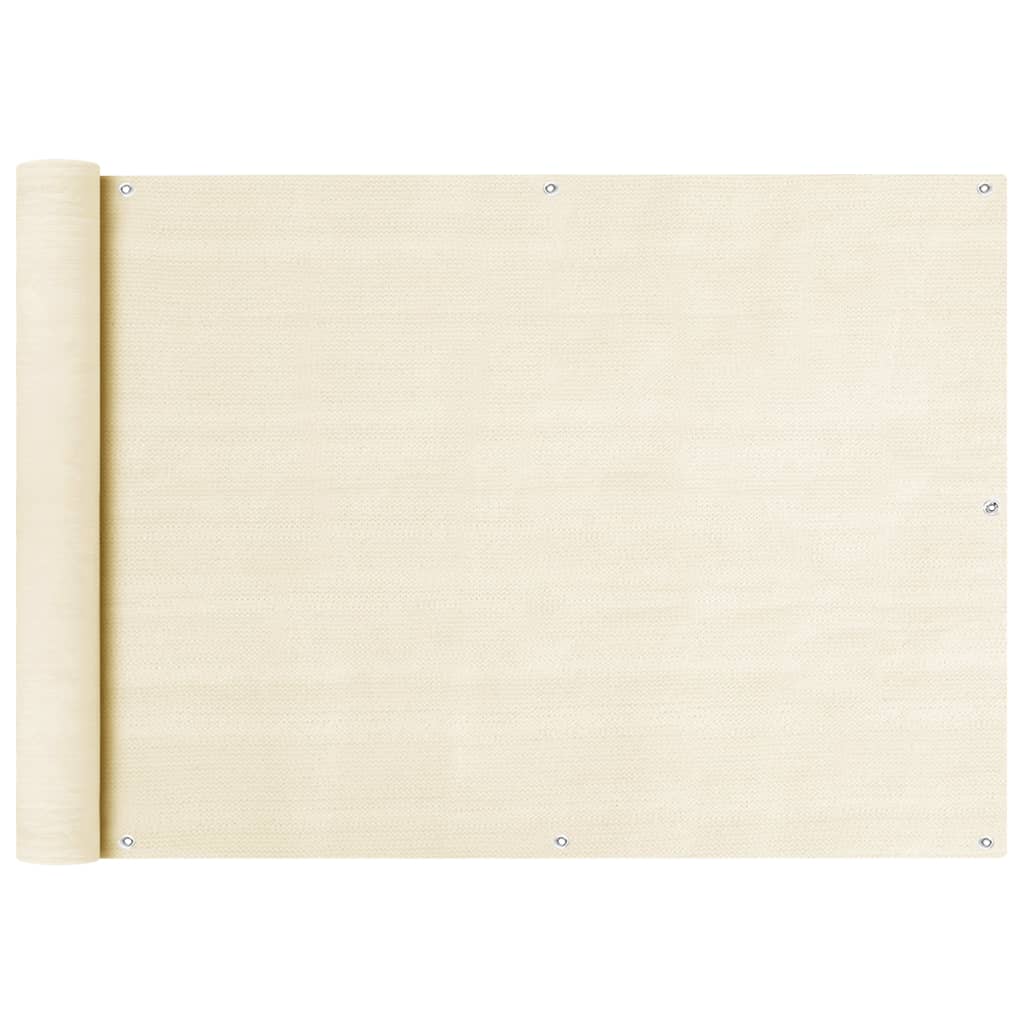 Balkonski zastor krem 75 x 400 cm HDPE