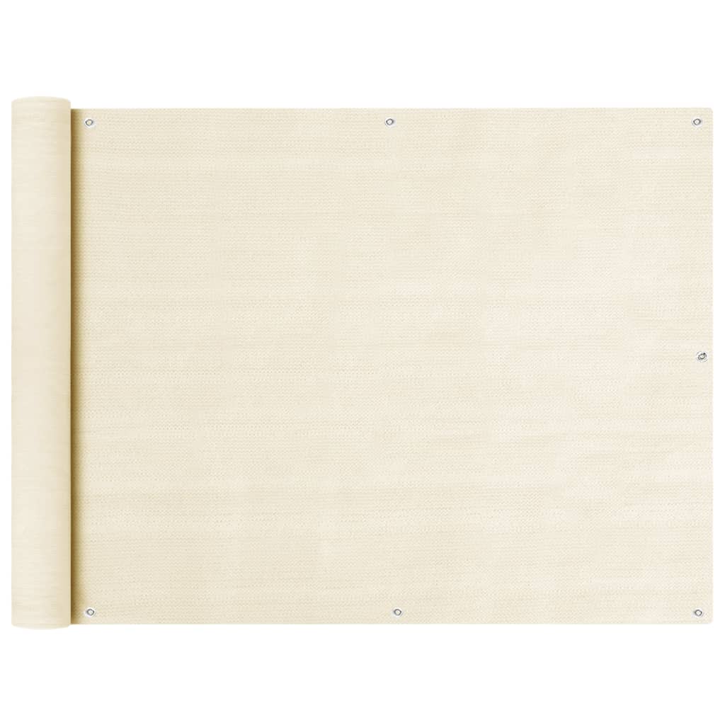 Balkonski zastor krem 90 x 400 cm HDPE