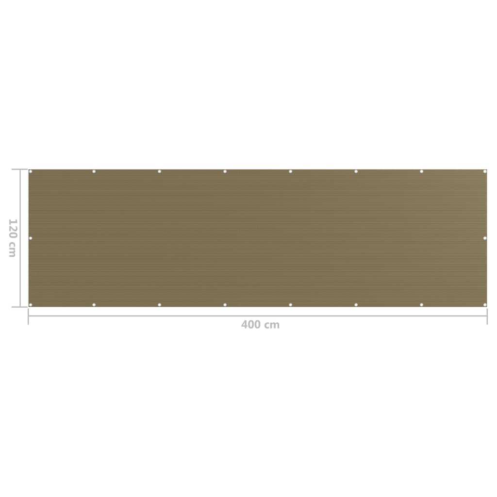 Balkonski zastor smeđe-sivi 120 x 400 cm HDPE