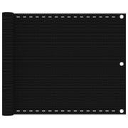 Balkonski zastor crni 75 x 500 cm HDPE