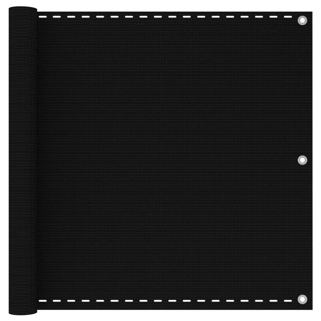 Balkonski zastor crni 90 x 500 cm HDPE