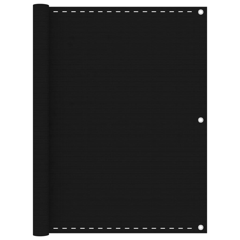 Balkonski zastor crni 120 x 400 cm HDPE