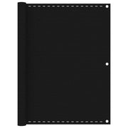 Balkonski zastor crni 120 x 600 cm HDPE
