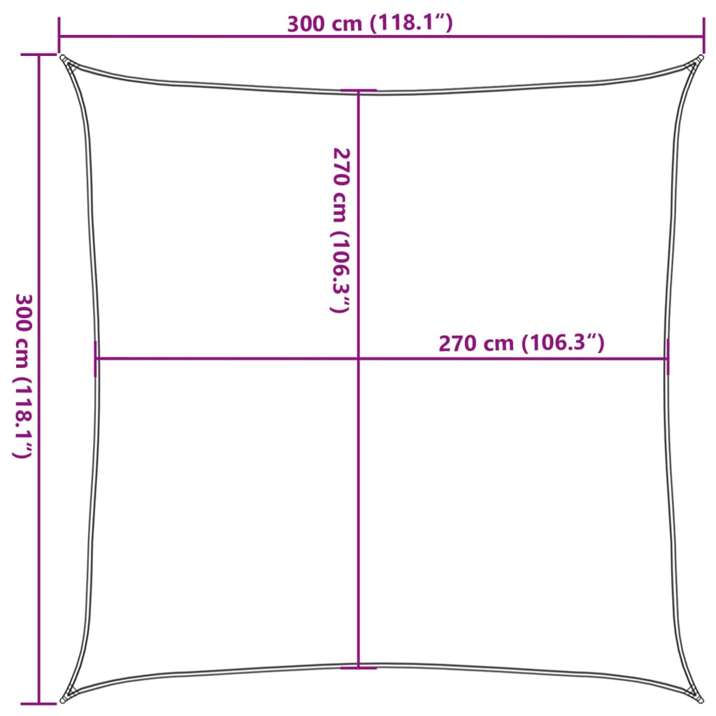 Jedro za zaštitu od sunca 160 g/m² antracit 3 x 3 m HDPE