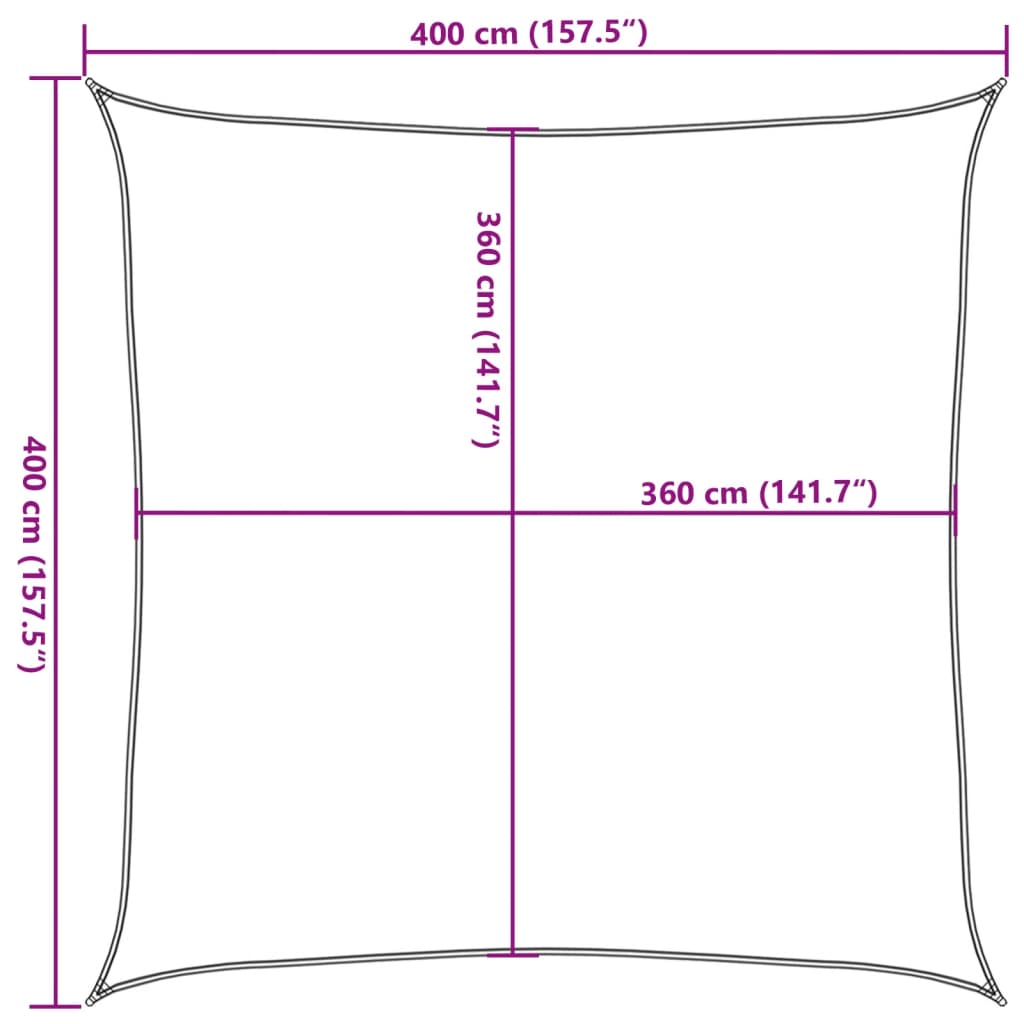 Jedro za zaštitu od sunca 160 g/m² antracit 4 x 4 m HDPE
