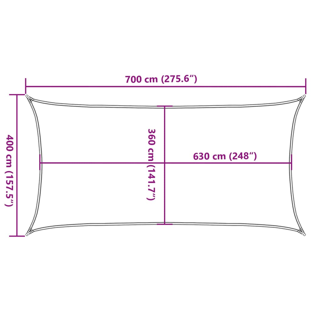 Jedro za zaštitu od sunca 160 g/m² antracit 4 x 7 m HDPE