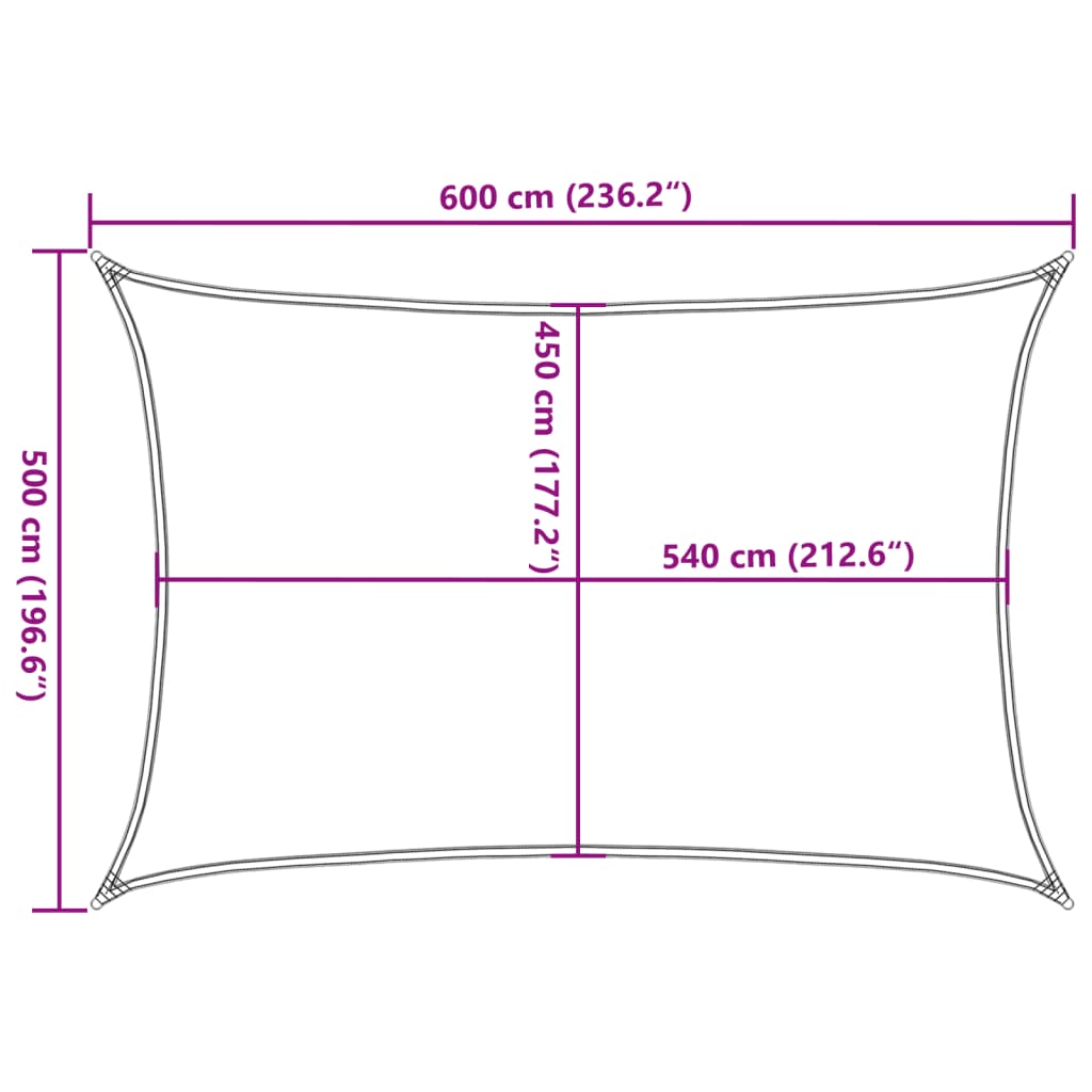 Jedro za zaštitu od sunca 160 g/m² antracit 5 x 6 m HDPE
