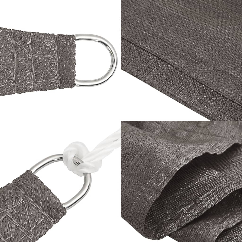 Jedro za zaštitu od sunca 160 g/m² antracit 3/4 x 2 m HDPE