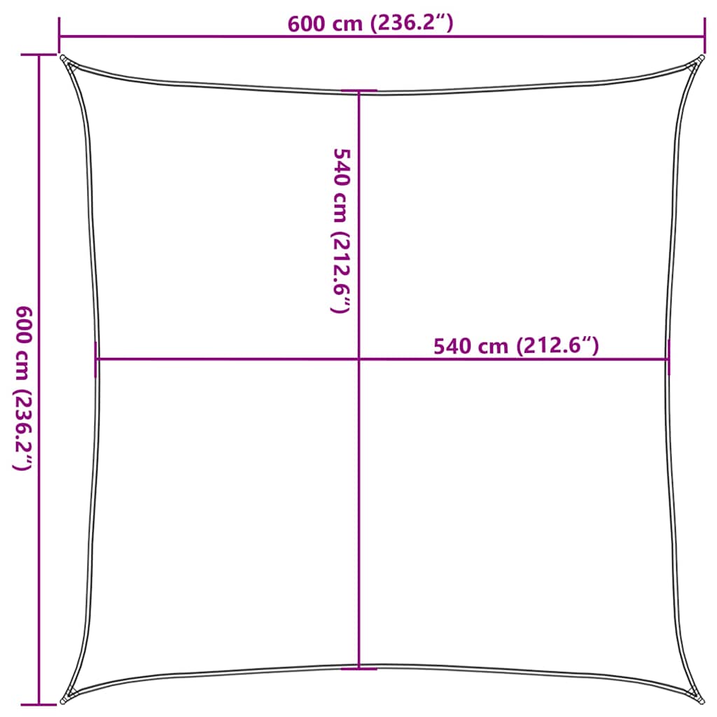 Jedro za zaštitu od sunca 160 g/m² bež 6 x 6 m HDPE