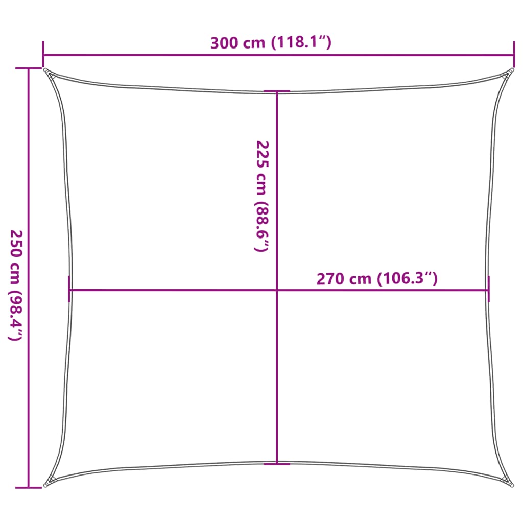 Jedro za zaštitu od sunca 160 g/m² bež 2,5 x 3 m HDPE