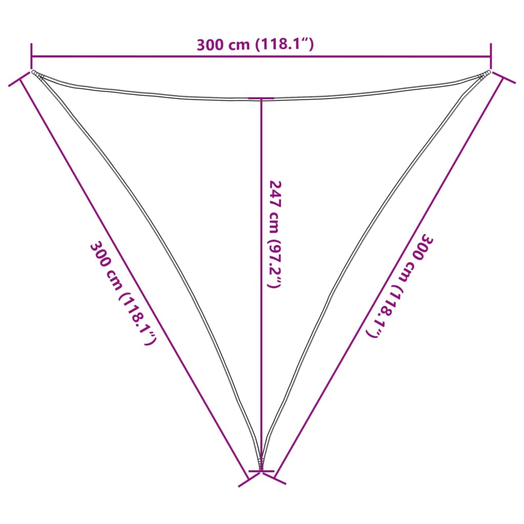 Jedro za zaštitu od sunca 160 g/m² bež 3 x 3 x 3 m HDPE