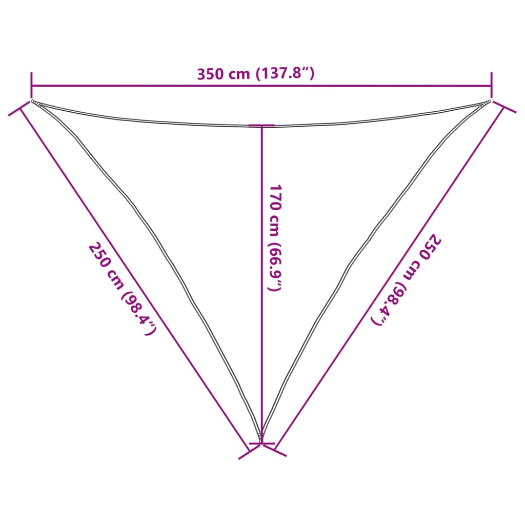Jedro za zaštitu od sunca 160 g/m² krem 2,5 x 2,5 x 3,5 m HDPE