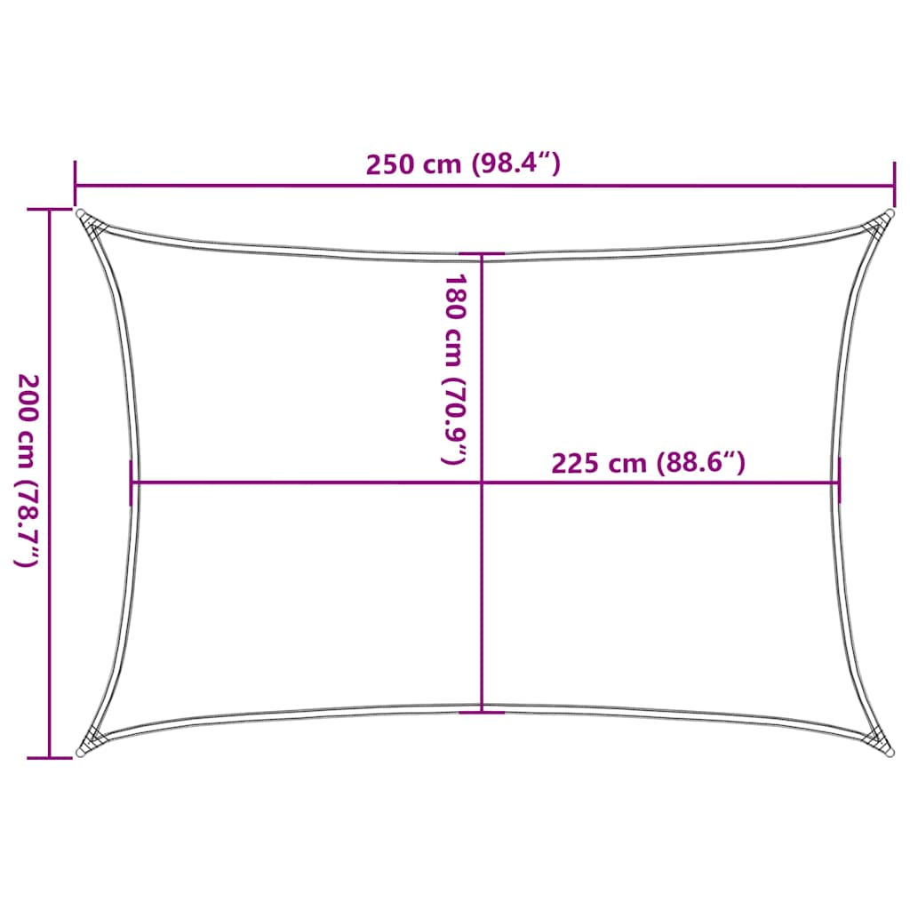 Jedro za zaštitu od sunca 160 g/m² bijelo 2 x 2,5 m HDPE