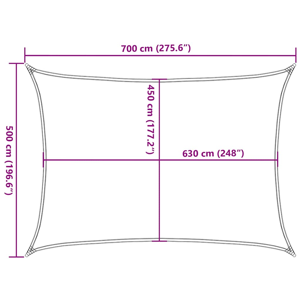 Jedro za zaštitu od sunca 160 g/m² bijelo 5 x 7 m HDPE