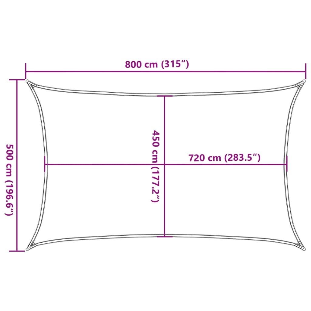 Jedro za zaštitu od sunca 160 g/m² bijelo 5 x 8 m HDPE