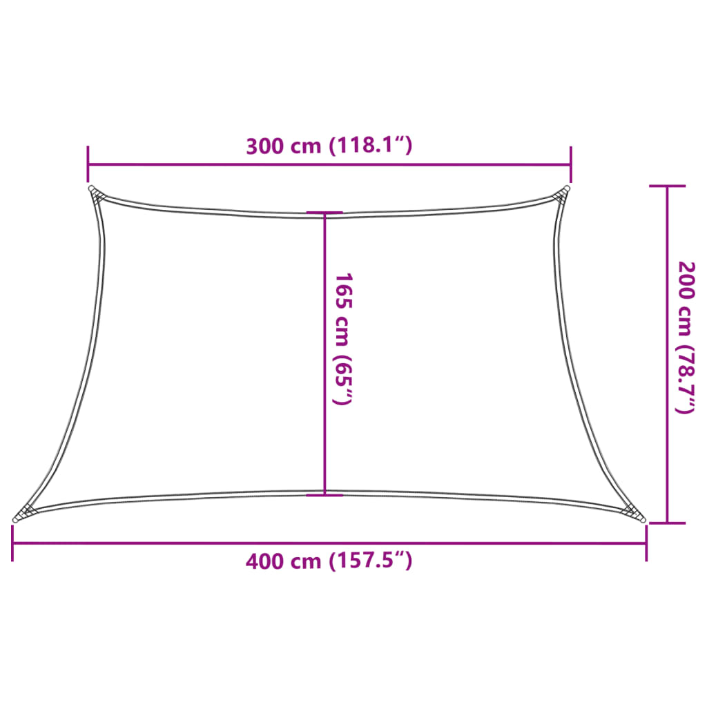 Jedro za zaštitu od sunca 160 g/m² bijelo 3/4 x 2 m HDPE