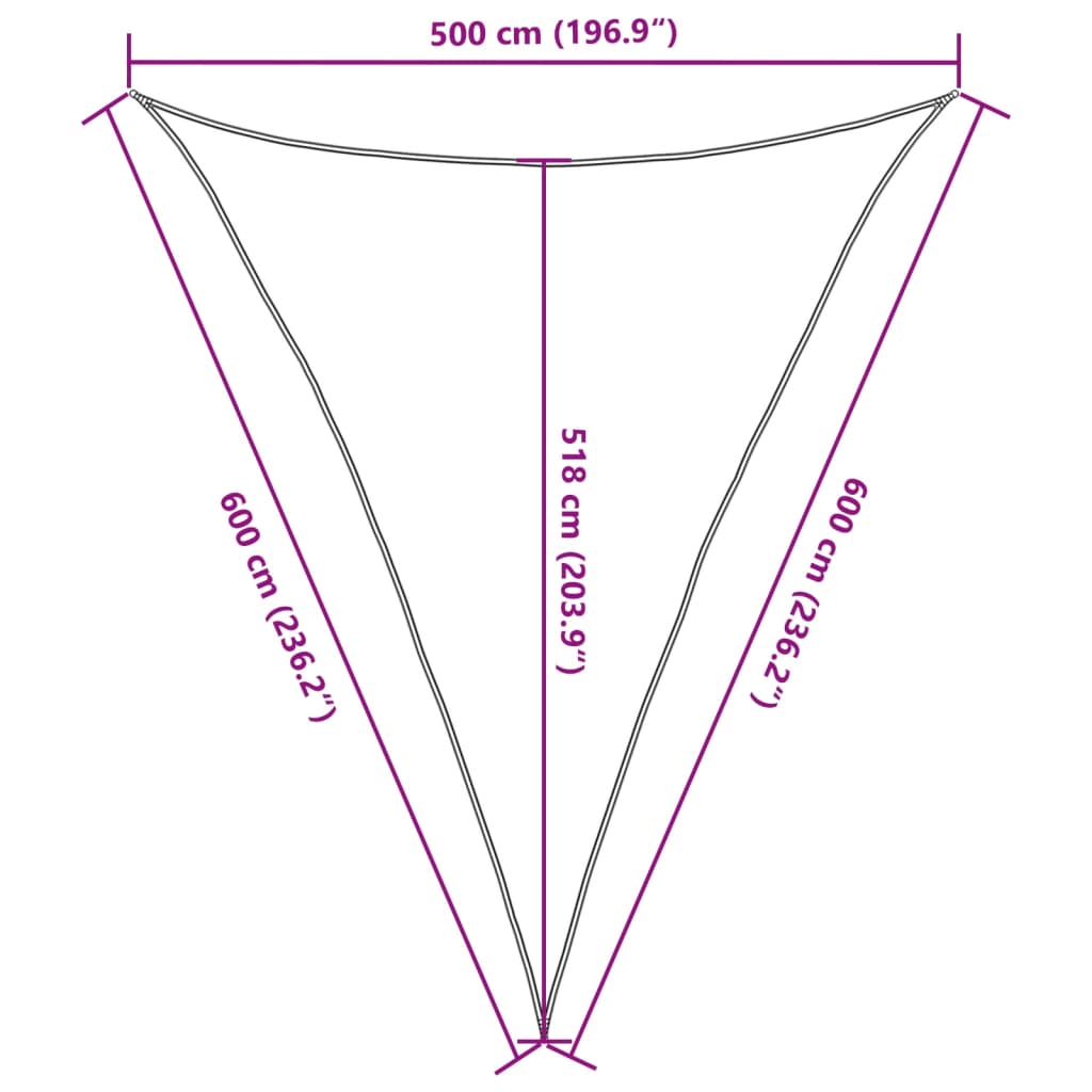 Jedro za zaštitu od sunca 160 g/m² svjetlozeleno 5x6x6 m HDPE