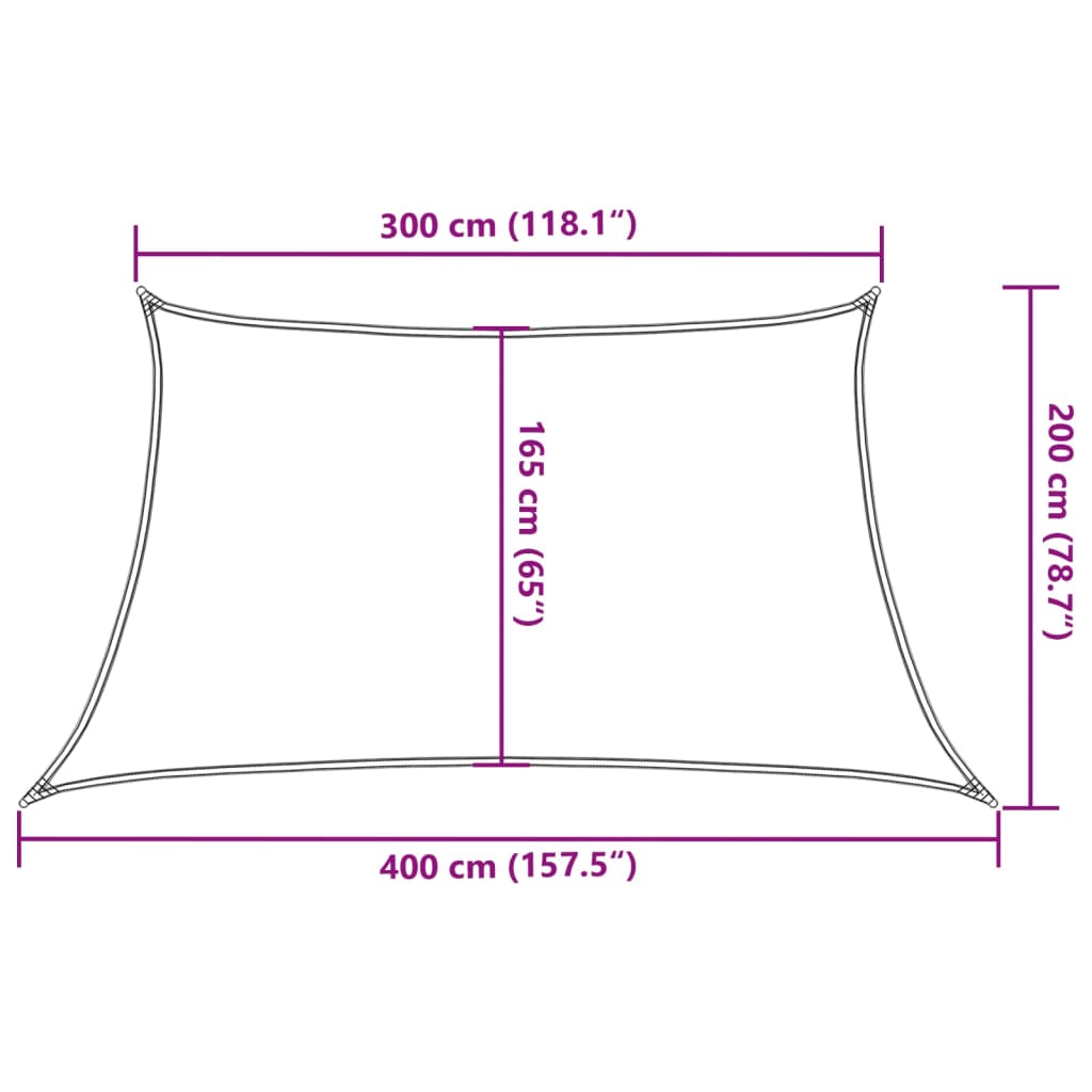 Jedro za zaštitu od sunca 160 g/m² svjetlozeleno 3/4 x 2 m HDPE