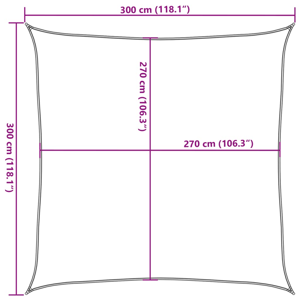 Jedro za zaštitu od sunca 160 g/m² terakota 3 x 3 m HDPE