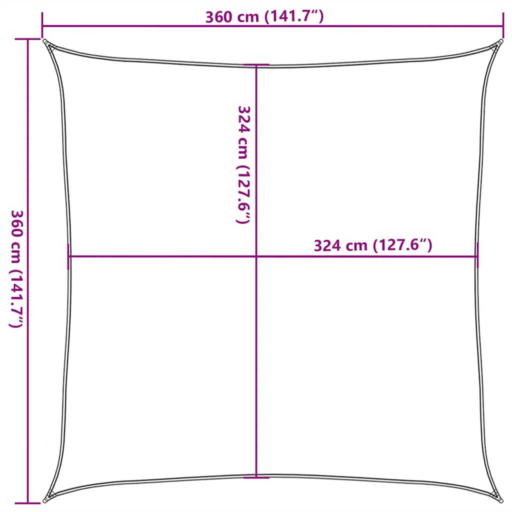 Jedro za zaštitu od sunca 160 g/m² smeđe-sivo 3,6 x 3,6 m HDPE