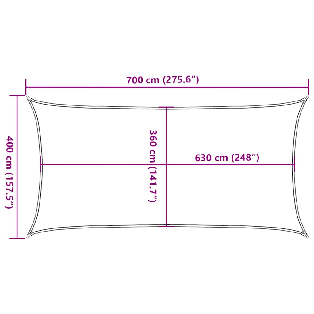 Jedro za zaštitu od sunca 160 g/m² sivosmeđe 4 x 7 m HDPE