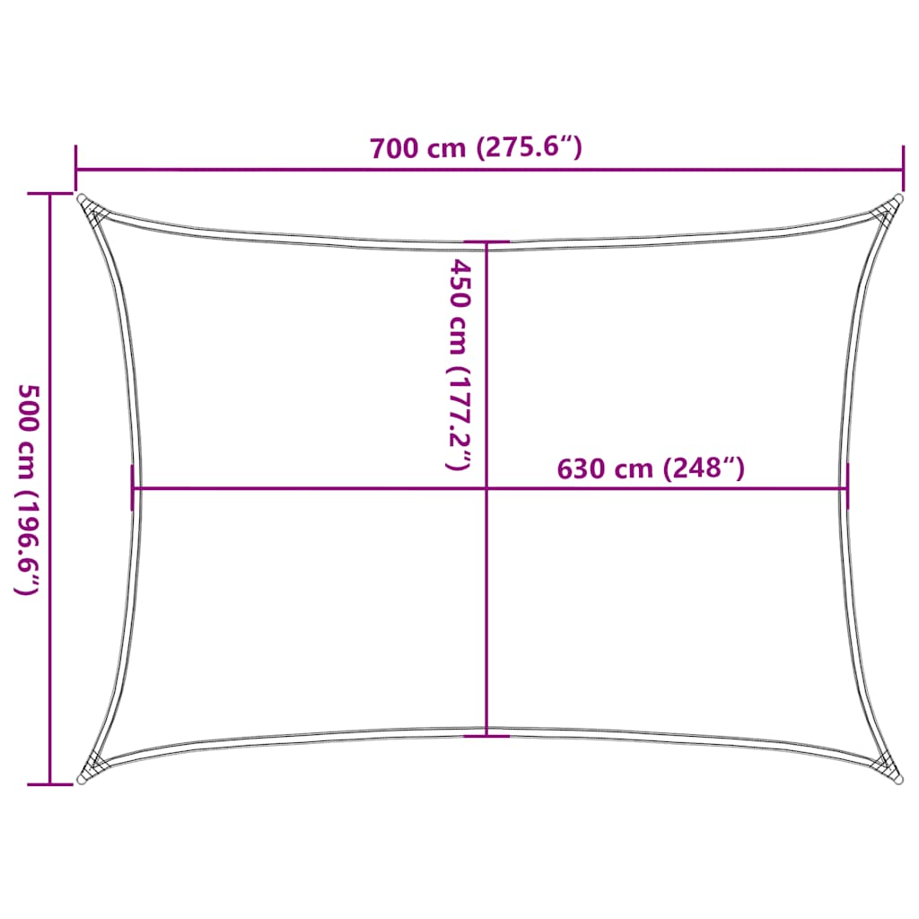 Jedro za zaštitu od sunca 160 g/m² smeđesiva 5 x 7 m HDPE