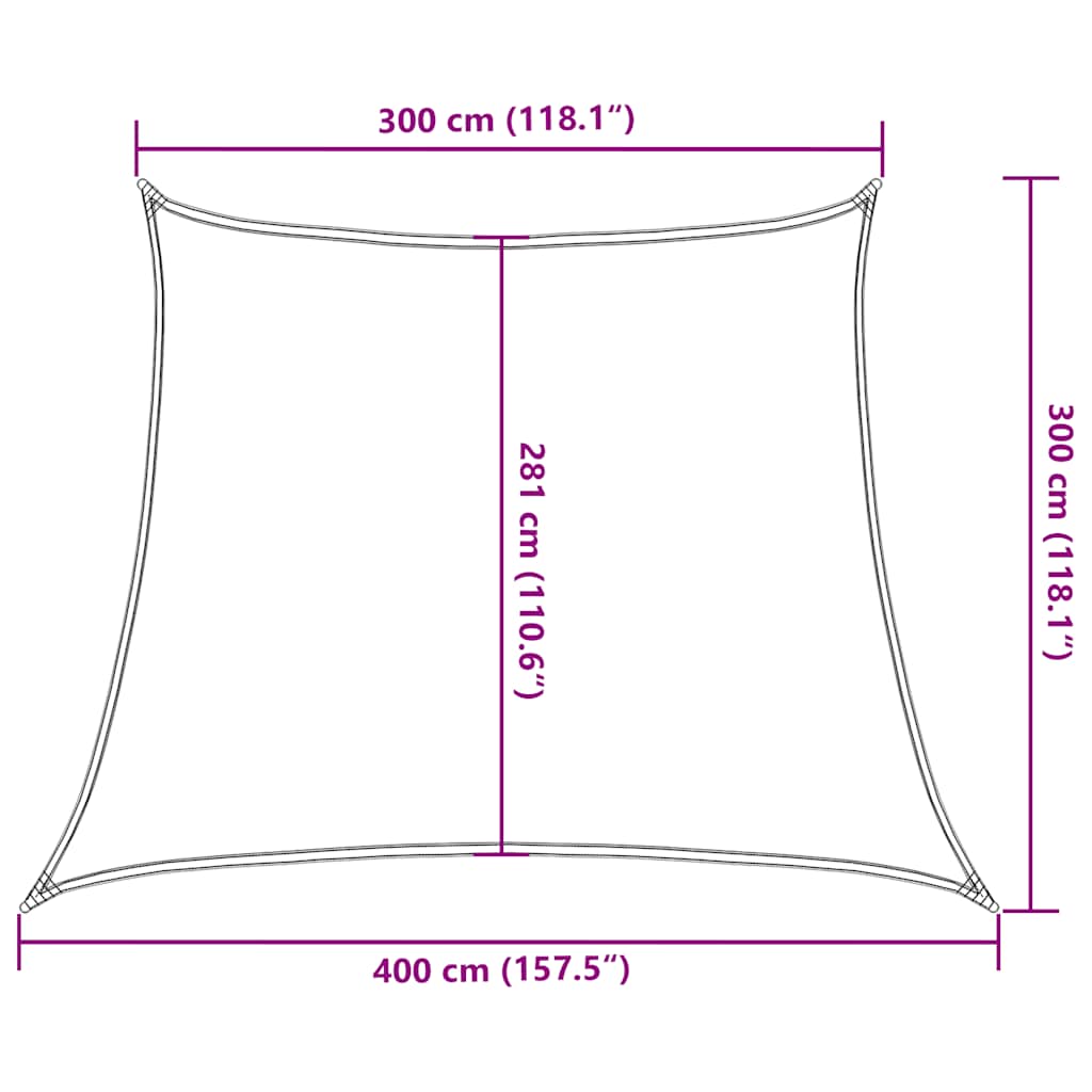 Jedro za zaštitu od sunca 160 g/m² smeđe-sivo 3/4 x 3 m HDPE