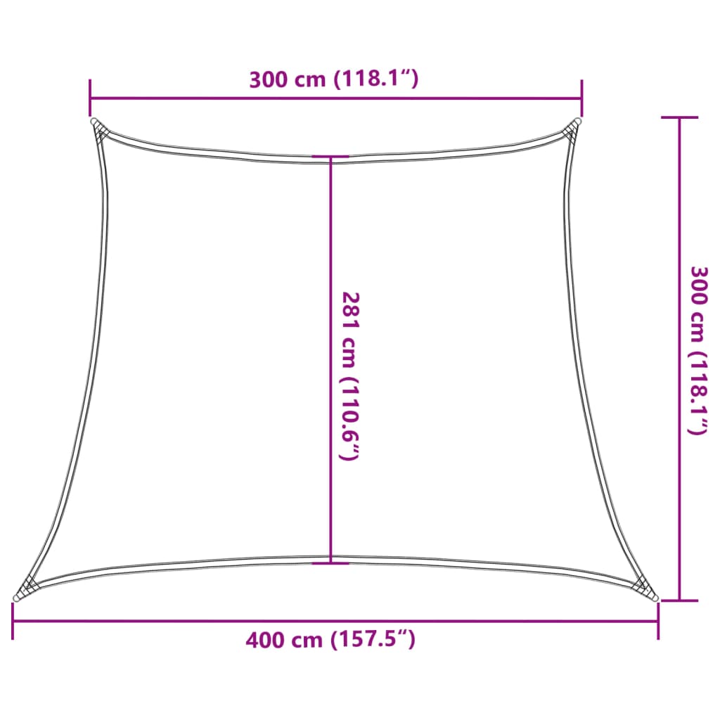 Jedro za zaštitu od sunca 160 g/m² tamnozeleno 3/4 x 3 m HDPE