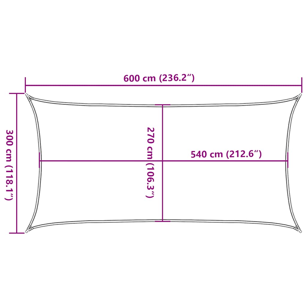 Jedro za zaštitu od sunca 160 g/m² crveno 3 x 6 m HDPE