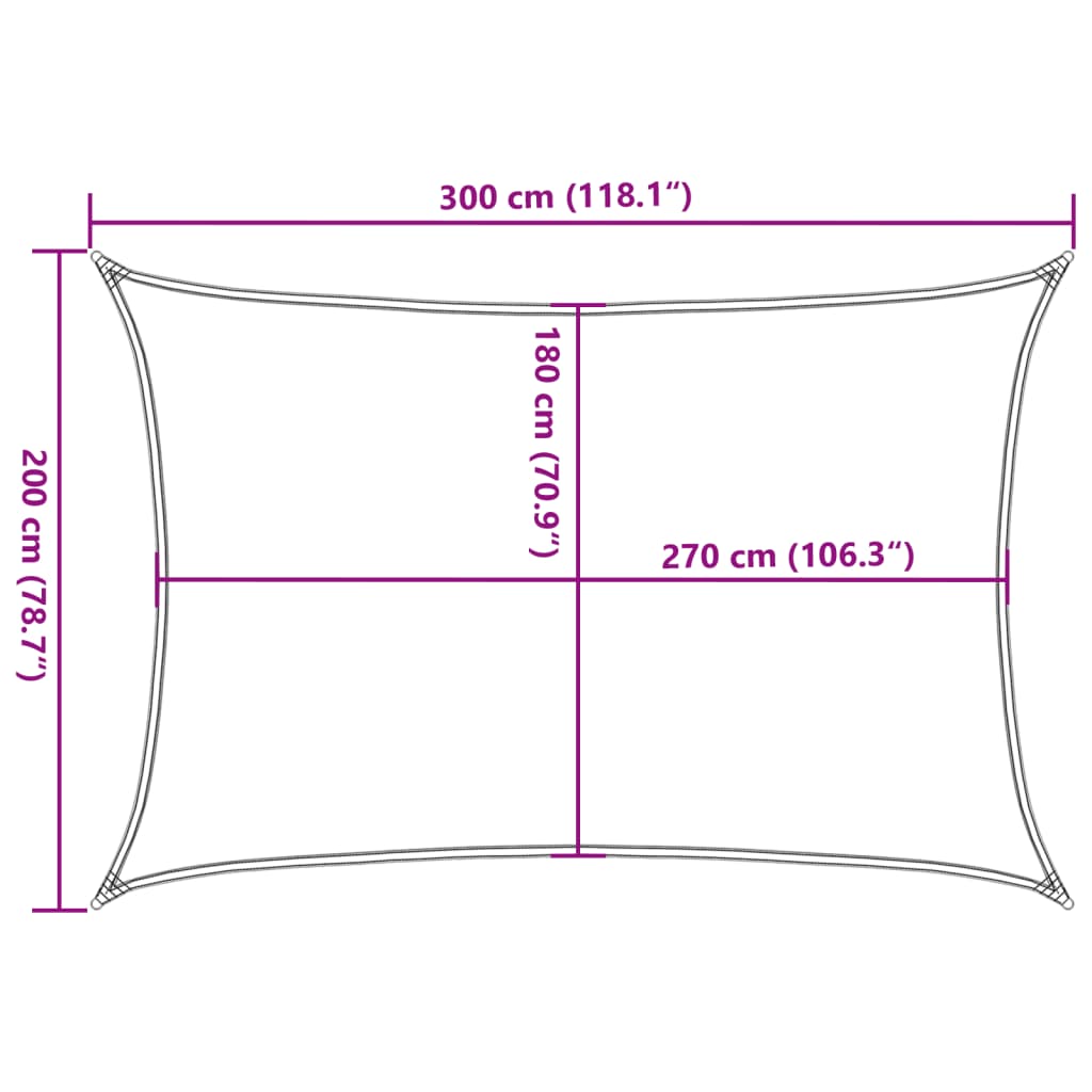 Jedro za zaštitu od sunca 160 g/m² narančasto 2 x 3 m HDPE