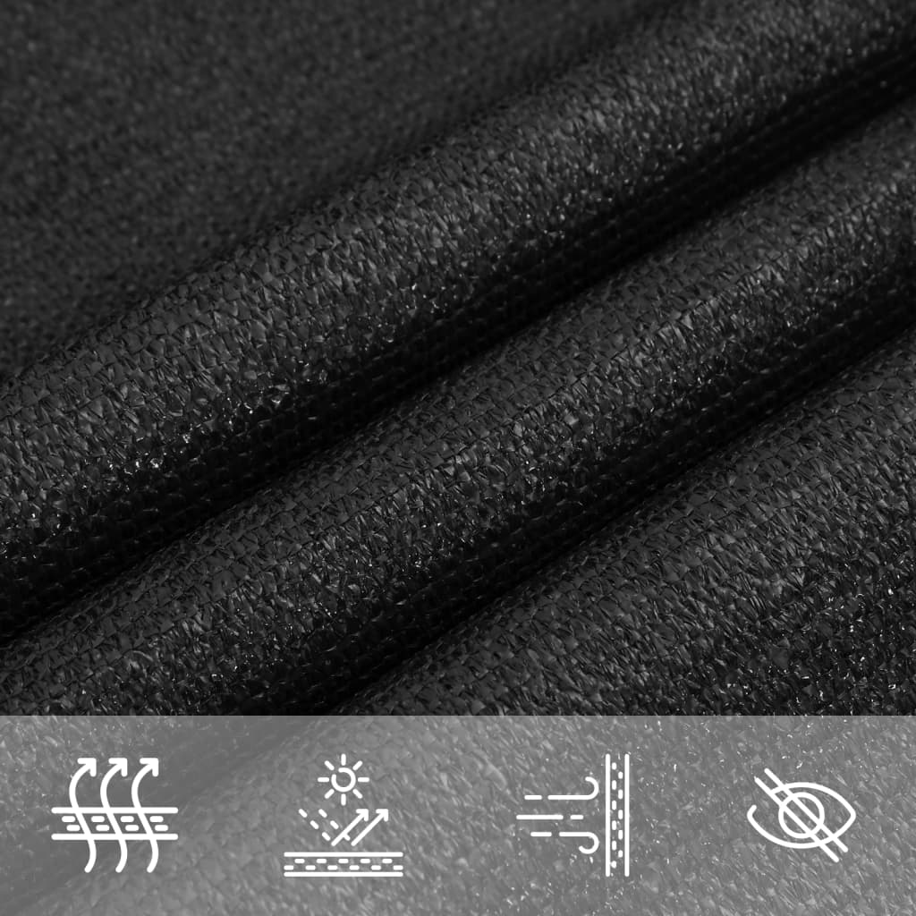 Jedro za zaštitu od sunca 160 g/m² crno 2 x 4 m HDPE
