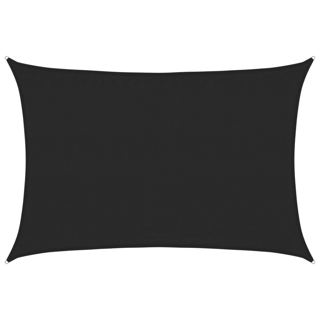 Jedro za zaštitu od sunca 160 g/m² crno 3,5 x 5 m HDPE