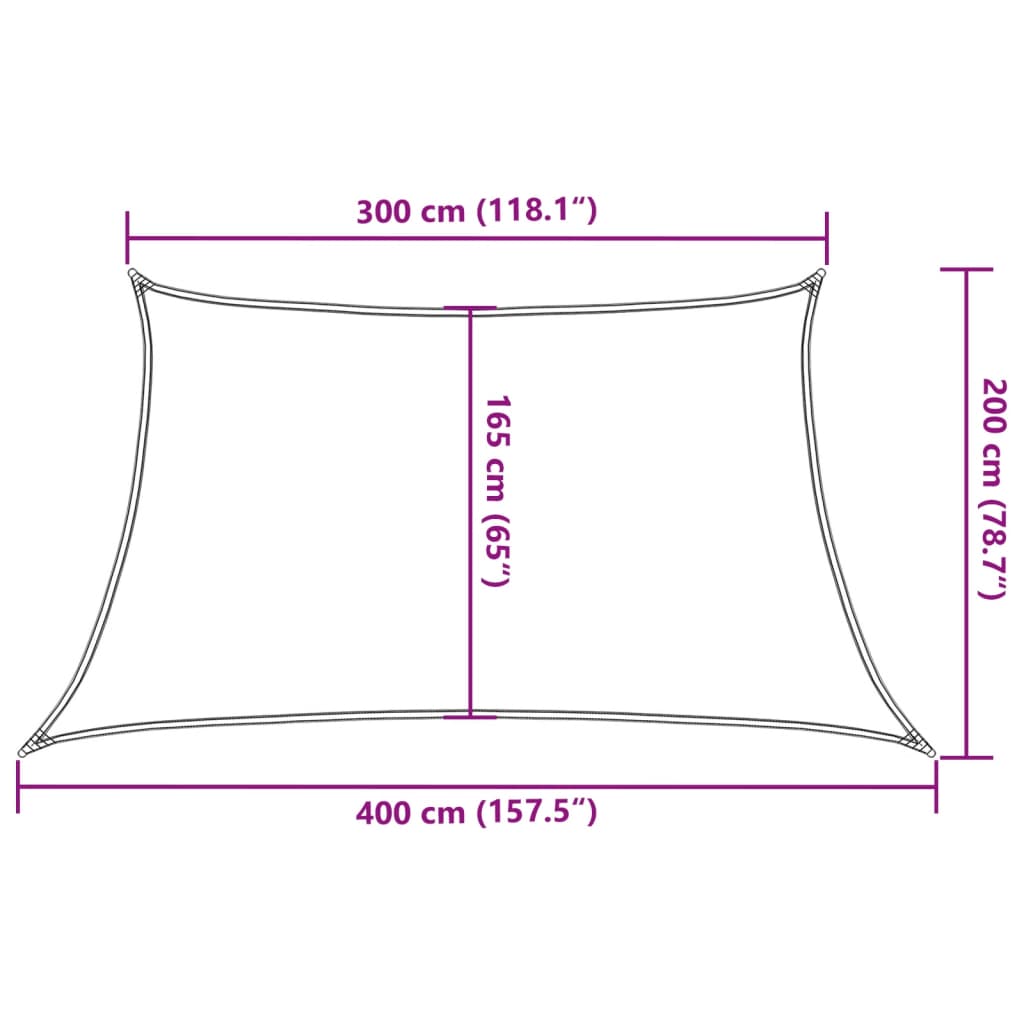 Jedro za zaštitu od sunca 160 g/m² crno 3/4 x 2 m HDPE