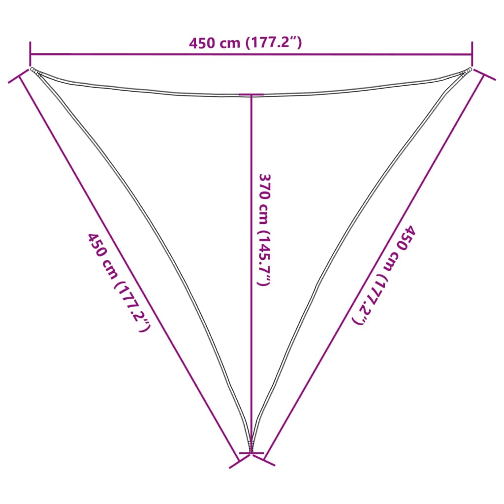 Jedro za zaštitu od sunca 160 g/m² smeđe 4,5 x 4,5 x 4,5 m HDPE