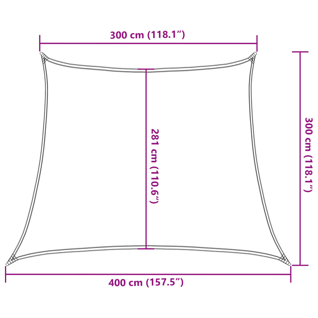 Jedro za zaštitu od sunca 160 g/m² smeđe 3/4 x 3 m HDPE