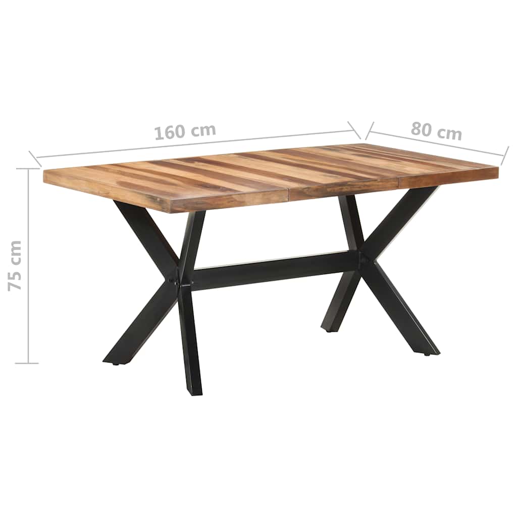 Blagovaonski stol 160 x 80 x 75 cm od masivnog drva s premazom