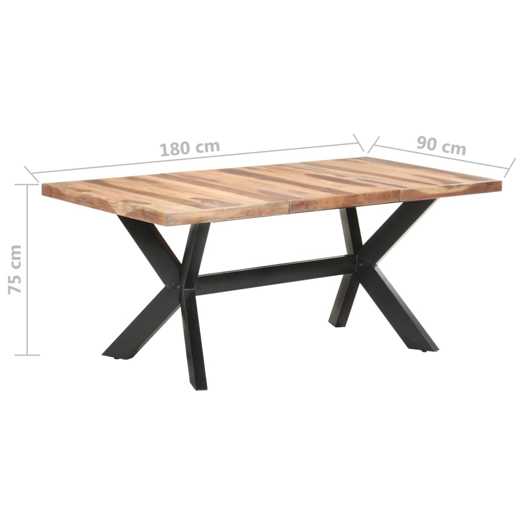 Blagovaonski stol 180 x 90 x 75 cm od masivnog drva s premazom