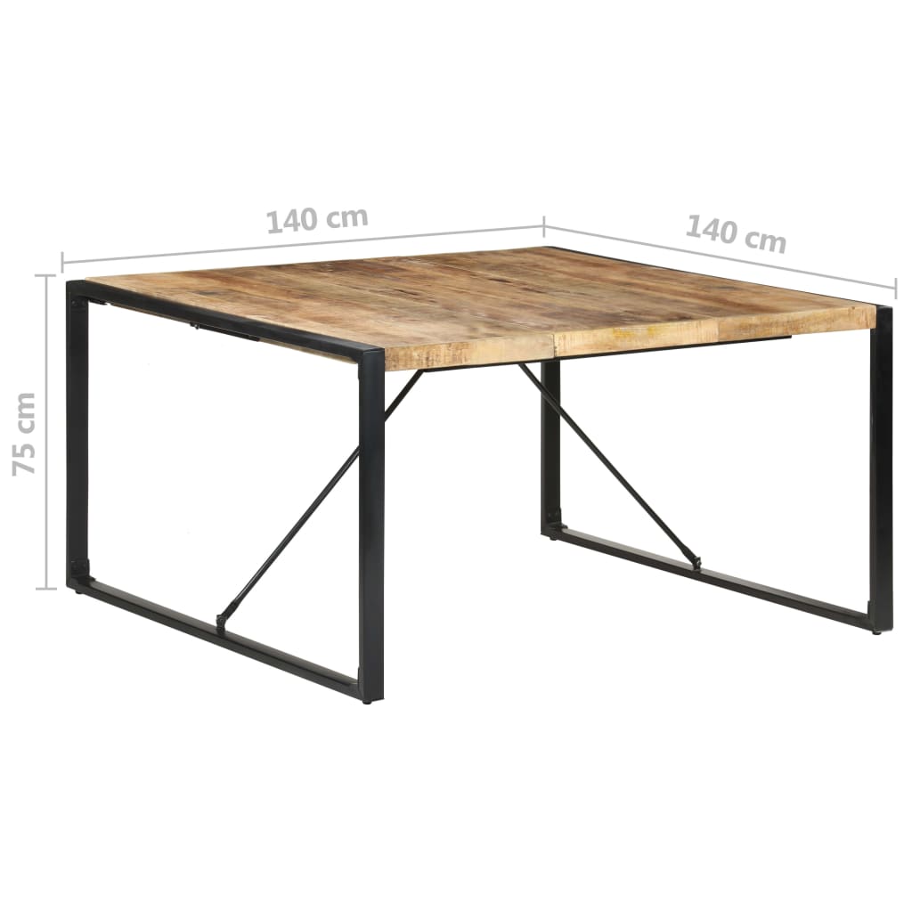 Blagovaonski stol 140 x 140 x 75 cm od grubog drva manga