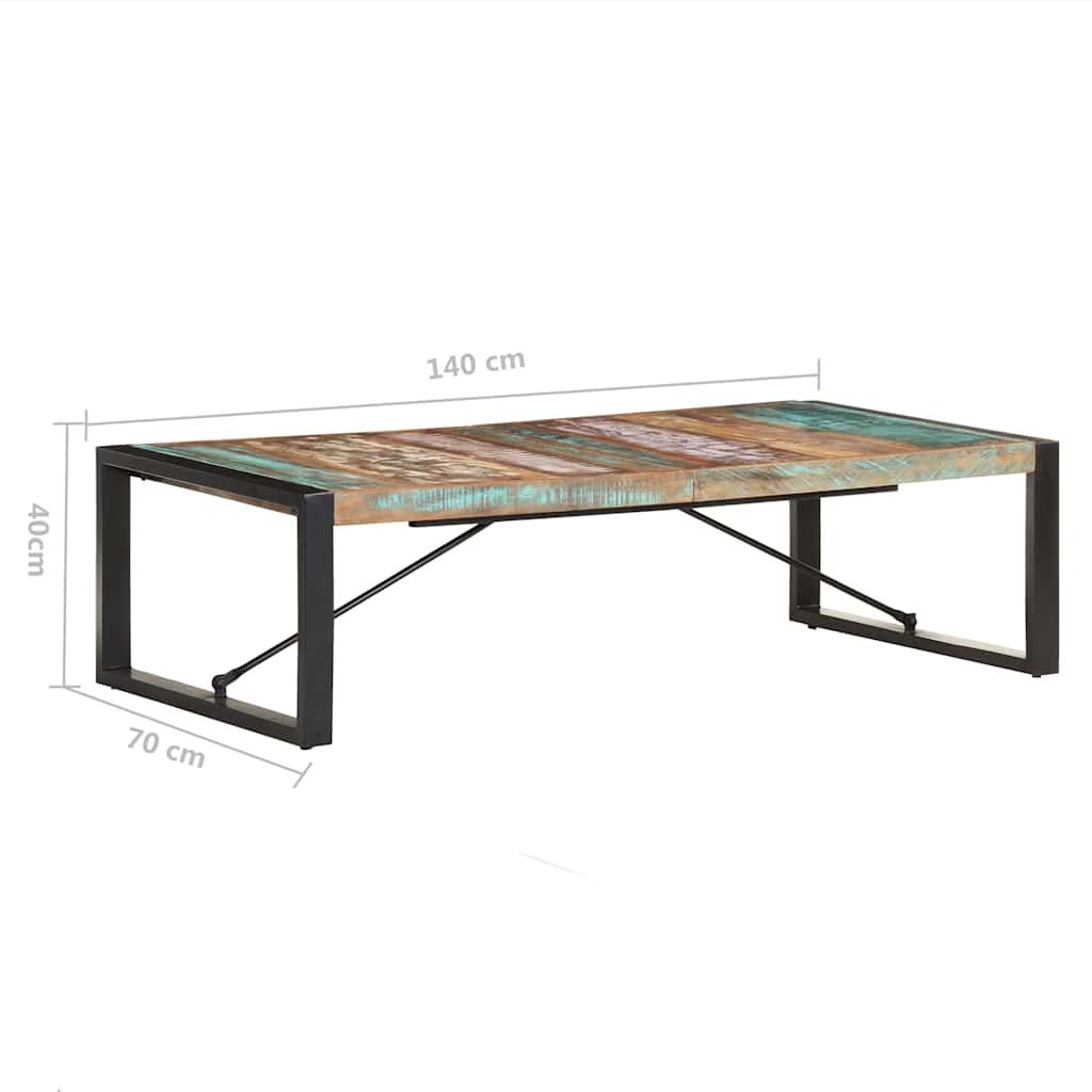 Stolić za kavu 140 x 70 x 40 cm od masivnog obnovljenog drva