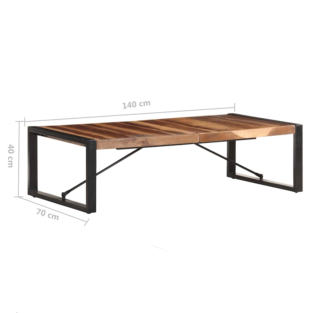 Stolić za kavu 140 x 70 x 40 cm od masivnog drva