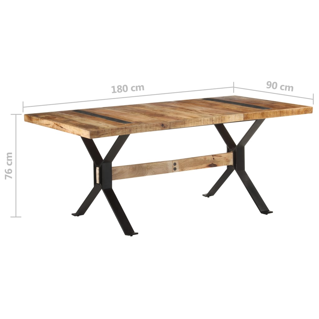 Blagovaonski stol 180 x 90 x 76 cm od grubog drva manga