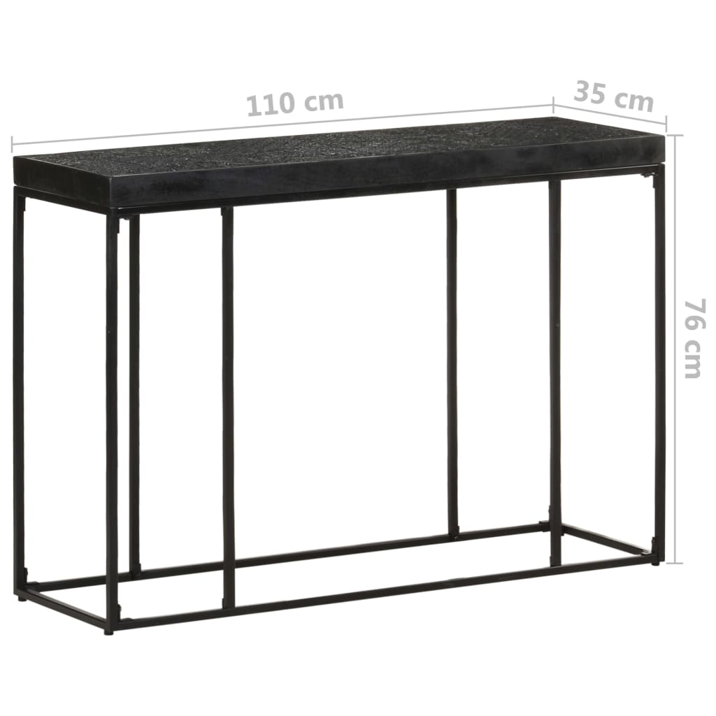 Konzolni stol crni 110x35x76 cm masivno drvo bagrema i manga