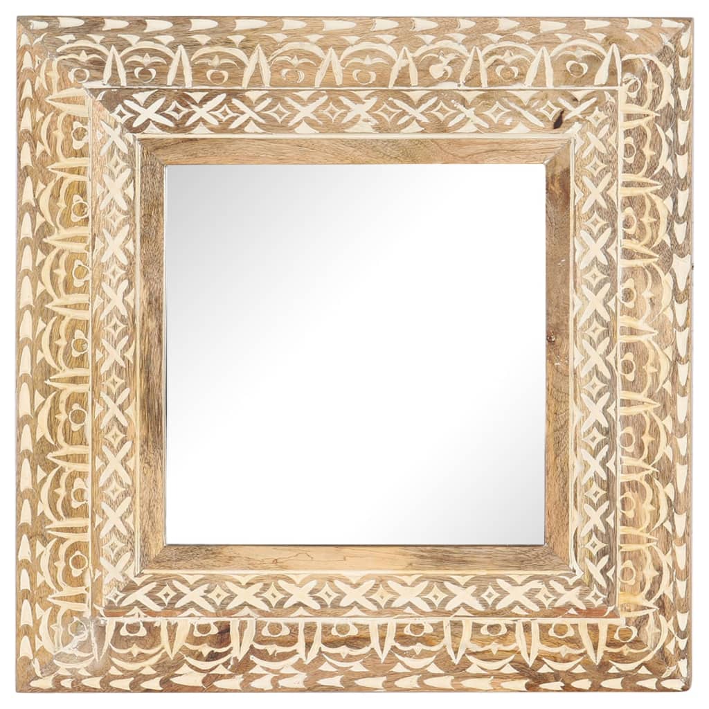 Ručno izrezbareno ogledalo 50 x 50 x 2,6 cm masivno drvo manga