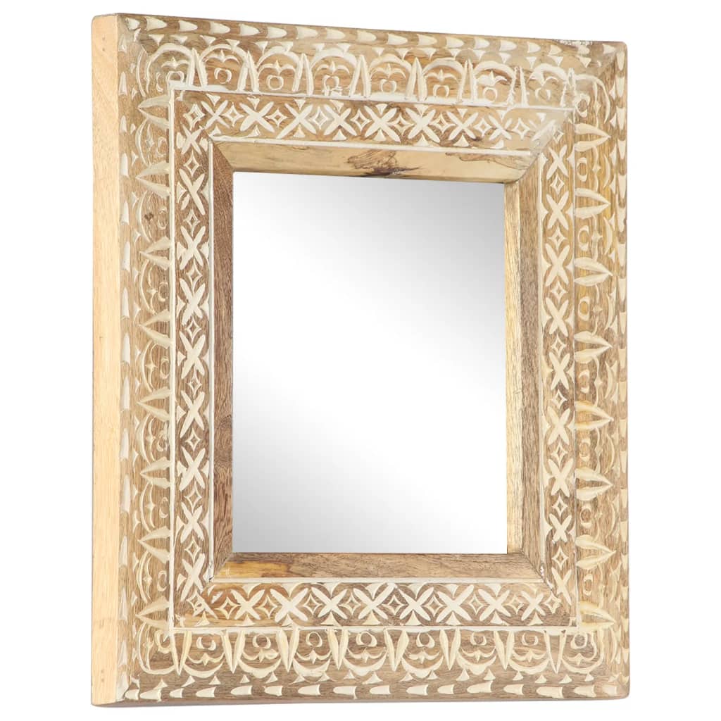 Ručno izrezbareno ogledalo 50 x 50 x 2,6 cm masivno drvo manga