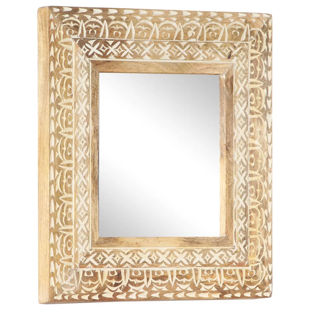 Ručno izrezbareno ogledalo 50 x 50 x 2,6 cm masivno drvo manga