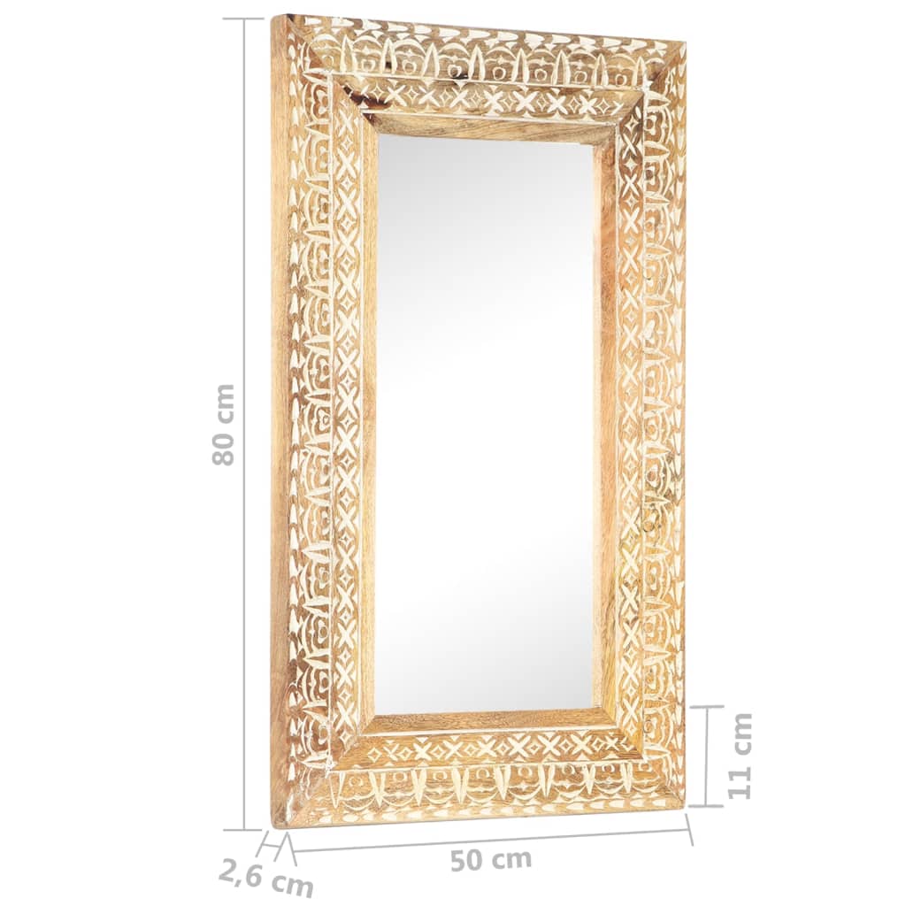 Ručno izrezbareno ogledalo 80 x 50 x 2,6 cm masivno drvo manga