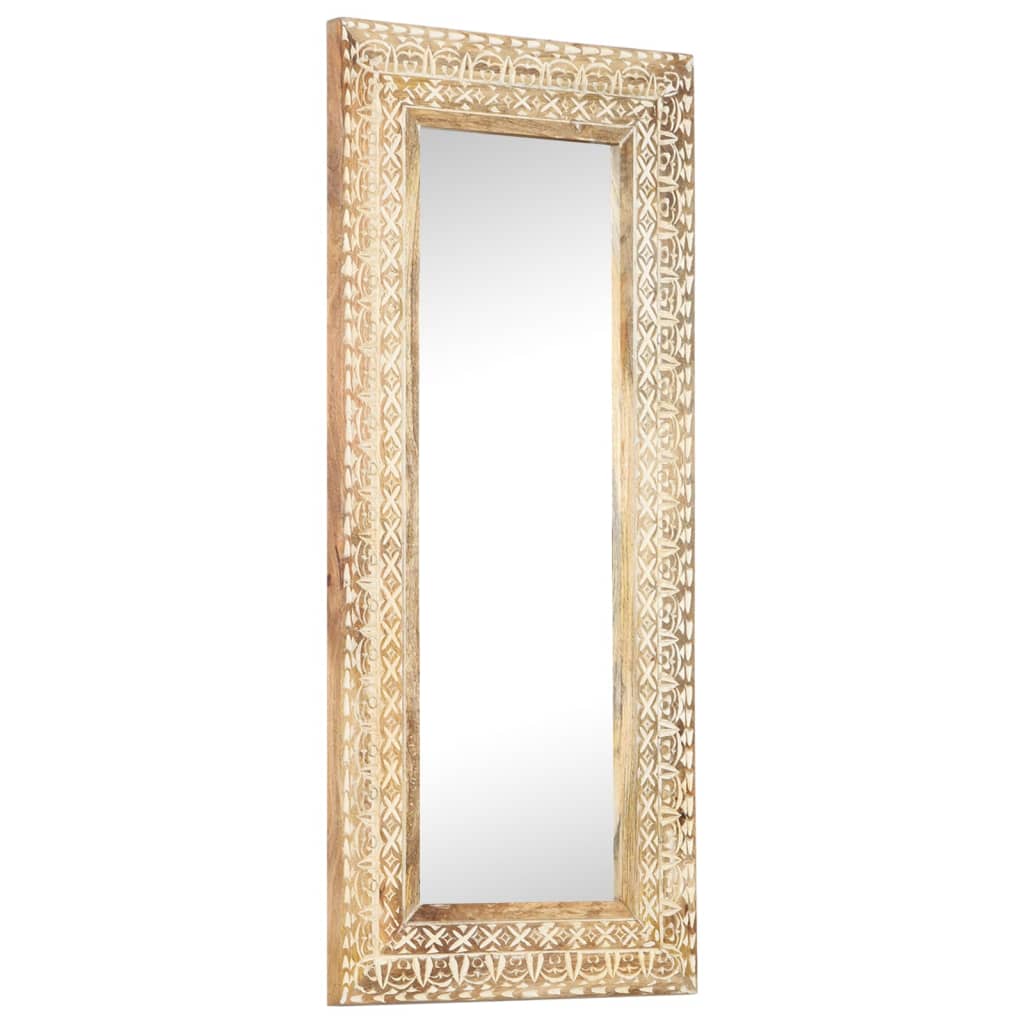 Ručno izrezbareno ogledalo 110 x 50 x 2,6 cm masivno drvo manga
