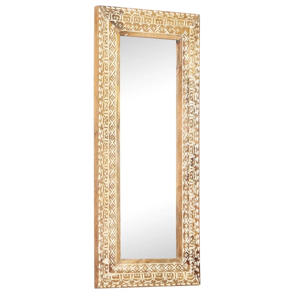 Ručno izrezbareno ogledalo 110 x 50 x 2,6 cm masivno drvo manga