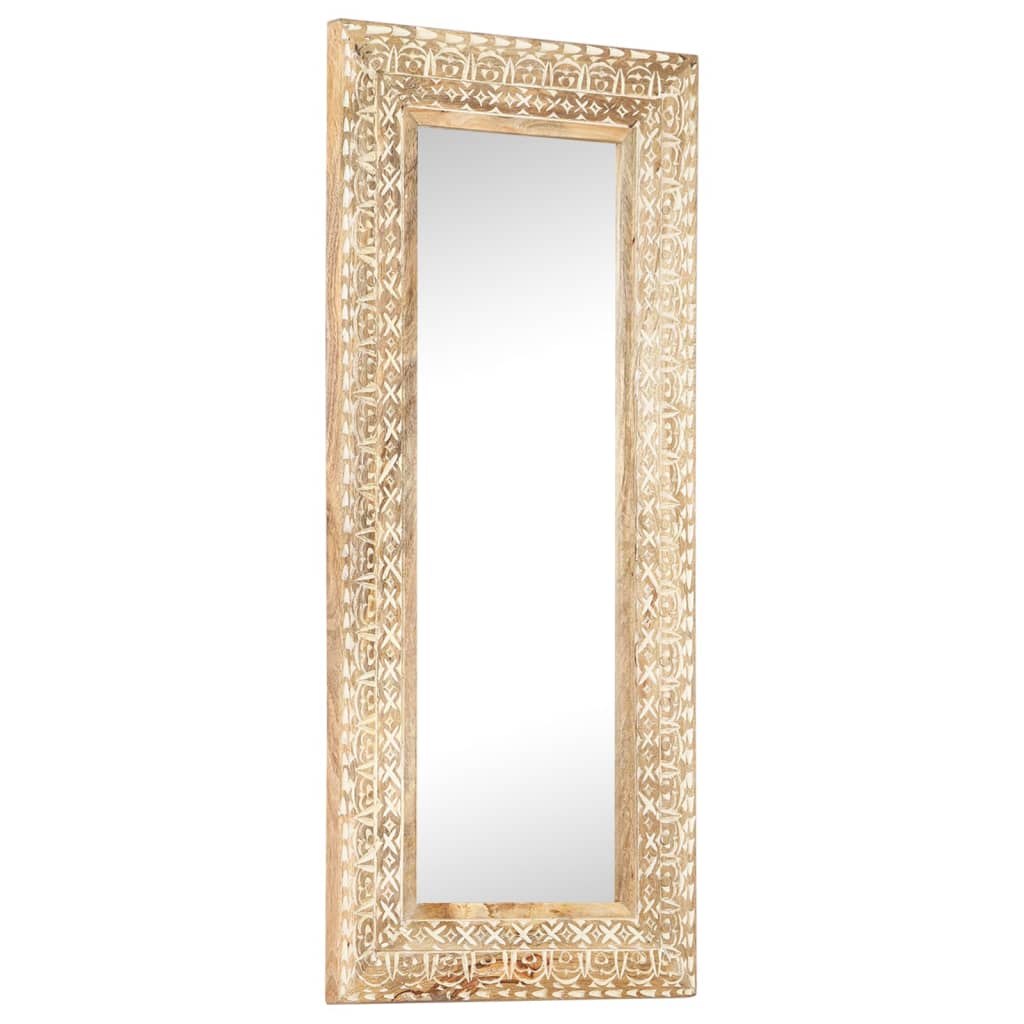 Ručno izrezbareno ogledalo 110 x 50 x 2,6 cm masivno drvo manga